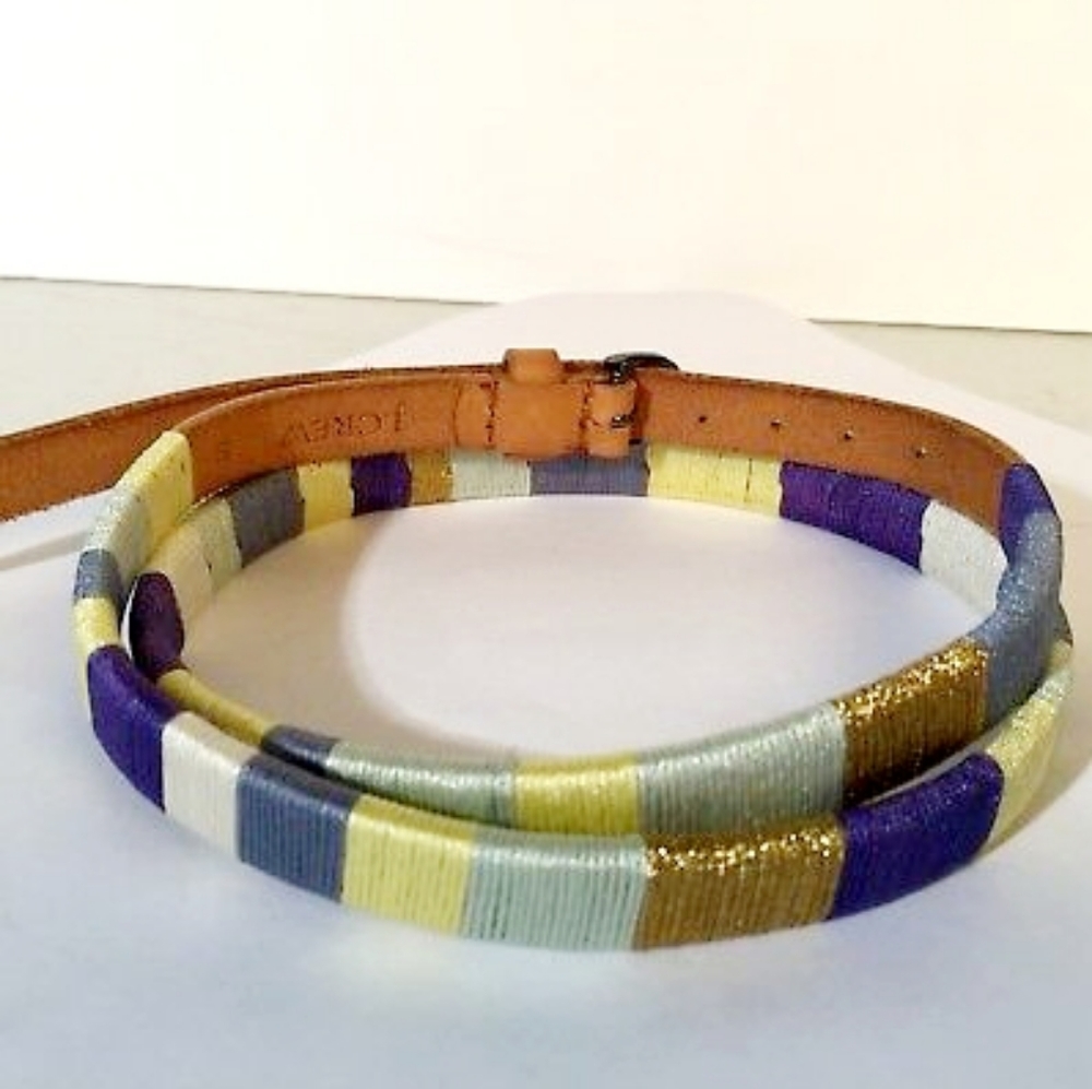J CREW Metallic Threaded Skinny Belt NWOT - Picture 6 of 15